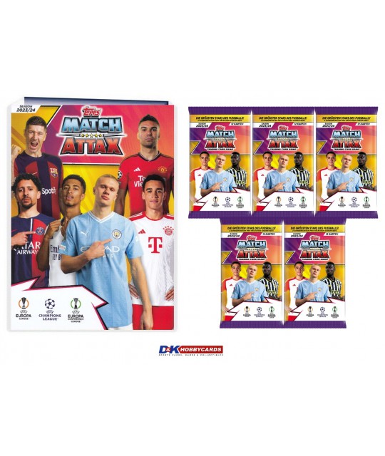 Topps Match Attax Champions League 2023/2024 kogumisalbum + 5 kaardipakki
